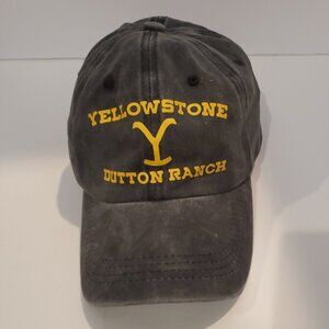 Yellowstone Dutton Ranch Hat Adjustable 100% Cotton Faded Black Color Like New